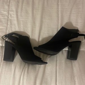JustFab Black Open Toe Heels